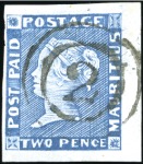 1848-59 Post Paid 2d blue intermediate impression,