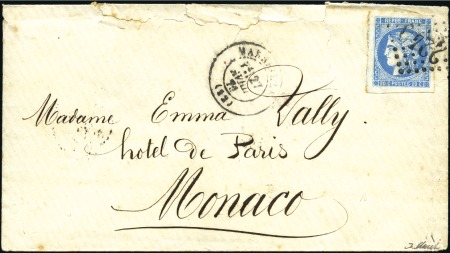 Stamp of France 20c Bordeaux (Yv. 46) belles marges avec voisin à 