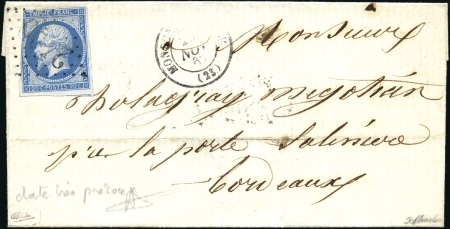 Stamp of France 20c Empire ND obl. GC 2409 sur lettre de Montpont 