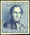 Stamp of Belgium 1849 Issue re-impressions of 1895 of the 10c brown