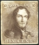 1849 Issue re-impressions of 1895 of the 10c brown