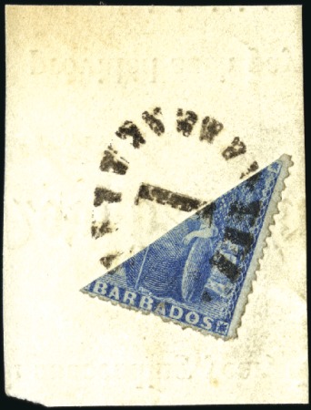 1860 (1d) Blue, clean cut perf. 14 to 16, bisect t