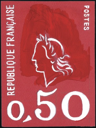 Stamp of France 1971 Type BEQUET, étude préparatoire sur la base d