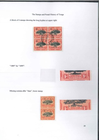Stamp of Tonga 1899 Royal Wedding issue selection incl. three ove