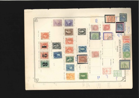 Stamp of Argentina 1858-1902, Mint & used collection on 7 album pages