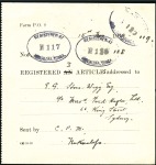 1919 (Nov 15) Envelope sent registered to Sydney w