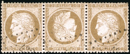 Stamp of France 10c brun sur rose TETE-BECHE au milieu d'une bande
