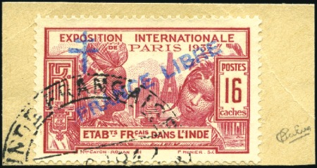 Stamp of Colonies françaises » Inde INDE Yv. 172 obl., TB, rare, signé Calves