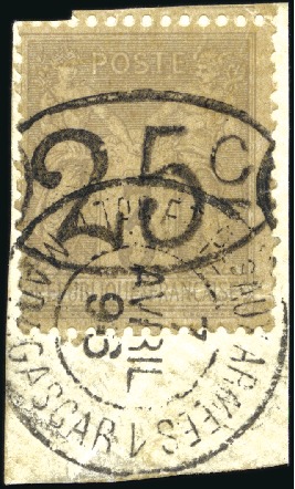 Stamp of Colonies françaises » Madagascar (Poste française) MADAGASCAR Yv. 25 obl., TB, rare, signé