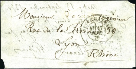 Stamp of France Papillon de Metz du 15 septembre 1870 pour Lyon av