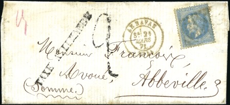 Stamp of France » Guerre de 1870-1871 1871 Lettre du Havre 21.03.71 pour Abbeville avec 