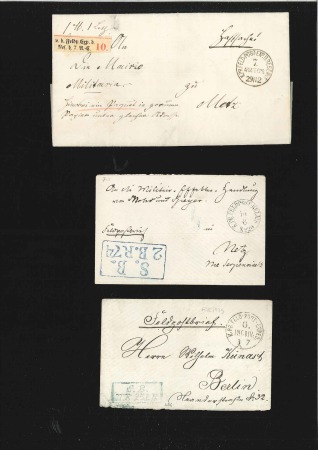 Stamp of France » Guerre de 1870-1871 1870-71 FELDPOST prussienne : 3 lettres en franchi