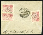 1923 Registered envelope to Berlin franked at back