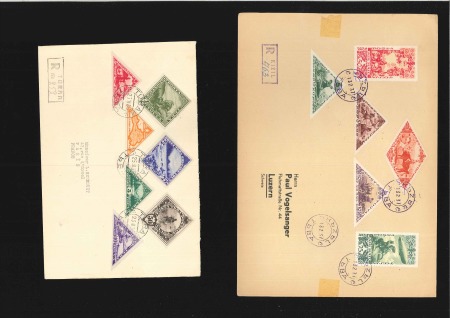 1935-1937 Two large size registered philatelic covers
