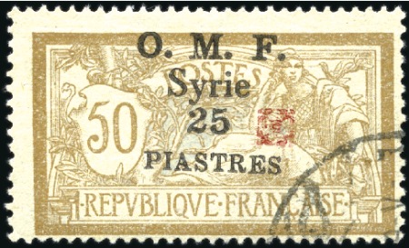 1920-21 10p on 40c, and 25p on 50c, both with red 