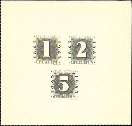 Stamp of Brazil 1943 Centenary of the First Stamps souvenir sheet,