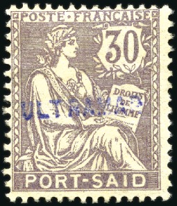 Stamp of Egypt » French Post Offices 1902-20 Specimen ovpts: 2c, 3c (2), 4c, 25c and 30