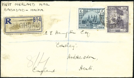 1923 First overland mail Baghdad to Haifa, cover f