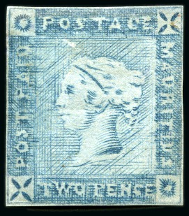 Stamp of Mauritius 1859 Lapirot 2d intermediate and worn unused singl