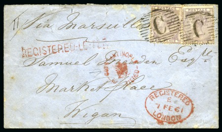 Stamp of British Levant 1861 (Jan 30) Envelope to the UK with two GB 6d li