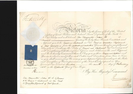 Stamp of Great Britain » Postal History » Pre-Adhesive & Stampless Queen Victoria signed revenue document appointing 