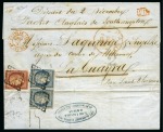 1851 Lettre de Paris pour LA GUAYRA avec 25c en pa