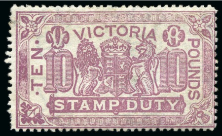 Stamp of Australia » Victoria 1910s-50s Reissued Arms £10 lilac, typographed, pe