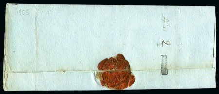 Stamp of Russia » Russia Imperial Pre-Stamp Postal History 1805 Folded letter bearing at back negative depart