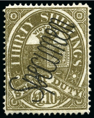 1884-96 £1.10s Deep Grey-Olive with Specimen ovpt 