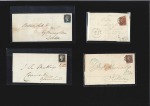 Stamp of Great Britain » Collections 1840-59, Group of 8 Line Engraved covers + 1d red 