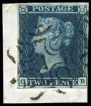 Stamp of Great Britain » 1841 2d Blue 1841 2d Blue selection with London numbers in Malt