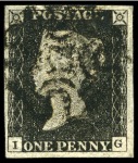 Stamp of Great Britain » 1840 1d Black and 1d Red plates 1a to 11 1840 1d Black IG pl.2 with matching IG pl.2 from t