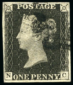 Stamp of Great Britain » 1840 1d Black and 1d Red plates 1a to 11 1840 1d Black NC pl.8 with fine to good margins, b