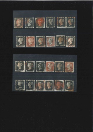 Stamp of Great Britain » 1840 1d Black and 1d Red plates 1a to 11 1840 1d Black used selection from plate 1a to 10 i