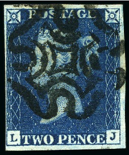 1840 2d Deep Blue pl.1 LJ with close to very good 