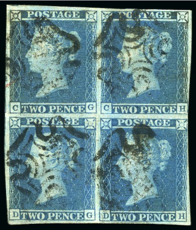 1841 2d Blue collection incl. pl.3 with MCs (10 si