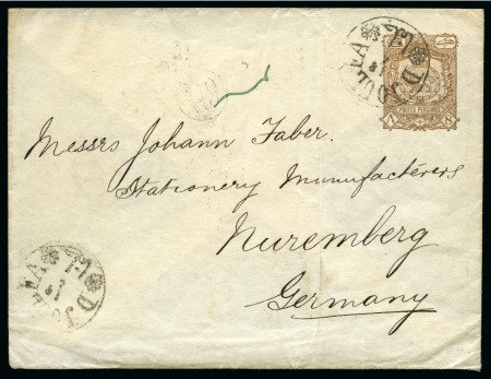 1897 8ch Postal stationery cover from Djulfa via T