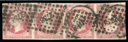 Stamp of France 80c rose Empire non dentelé TETE-BECHE dans une ba
