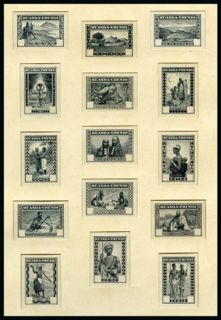 Stamp of Belgian Congo » Ruanda Urundi 1931 Complet set of 15 imperforate proofs without 