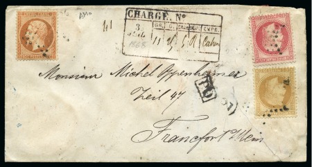 Stamp of France 1868 Lettre chargée pour Francfort sur le Main ave