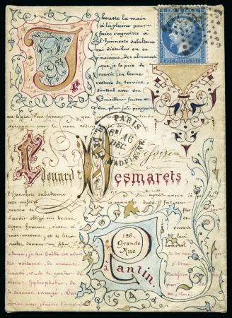 Stamp of France 20c Empire dent. sur enveloppe Valentine illustrée