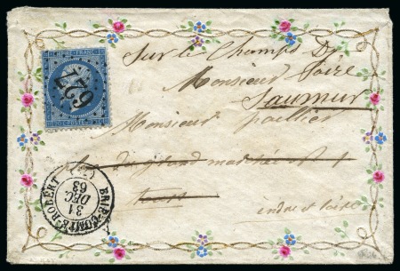 Stamp of France 20c Empire dent. obl. GC627 sur enveloppe Valentin