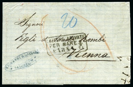 Varna: 1871 Entire letter sent from Salonicco to V