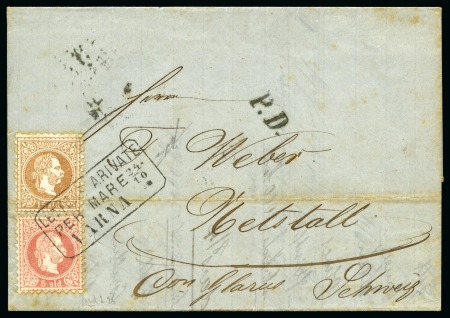 Stamp of Palestine and Holy Land » Palestine Austrian Levant Offices Varna: 1874 (23.10) Folded entire letter from Cons