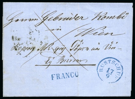 Stamp of Palestine and Holy Land » Palestine Austrian Levant Offices Ruse-Rustchuk: 1861 Prepaid folded letter from Rus