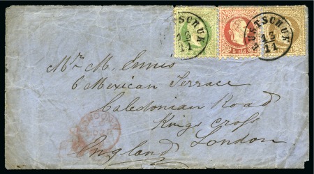 Stamp of Palestine and Holy Land » Palestine Austrian Levant Offices Ruse-Rustchuk: 1871 Cover of Varna Railway company