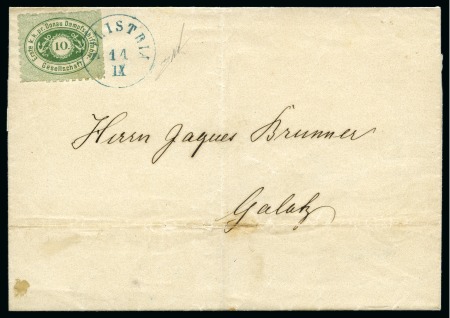 Stamp of Austria » Donau Steamship Company Silistra - Silistre: 1869 Folded entire letter fro