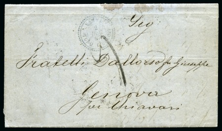 Stamp of Bulgaria » French Levant Post Offices Varna: 1867 entire letter from Varna to Genova sho