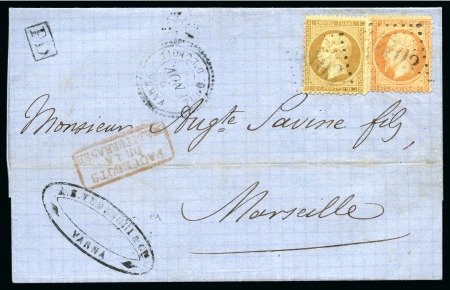 Stamp of Bulgaria » French Levant Post Offices Varna: 1865 (19.3) Folded entire letter sent from 