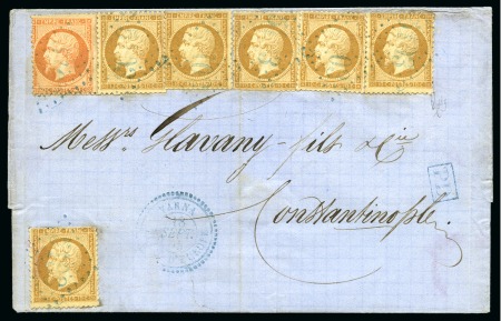 Stamp of Bulgaria » French Levant Post Offices Varna: 1865 (18.9) double rate folded entire lette